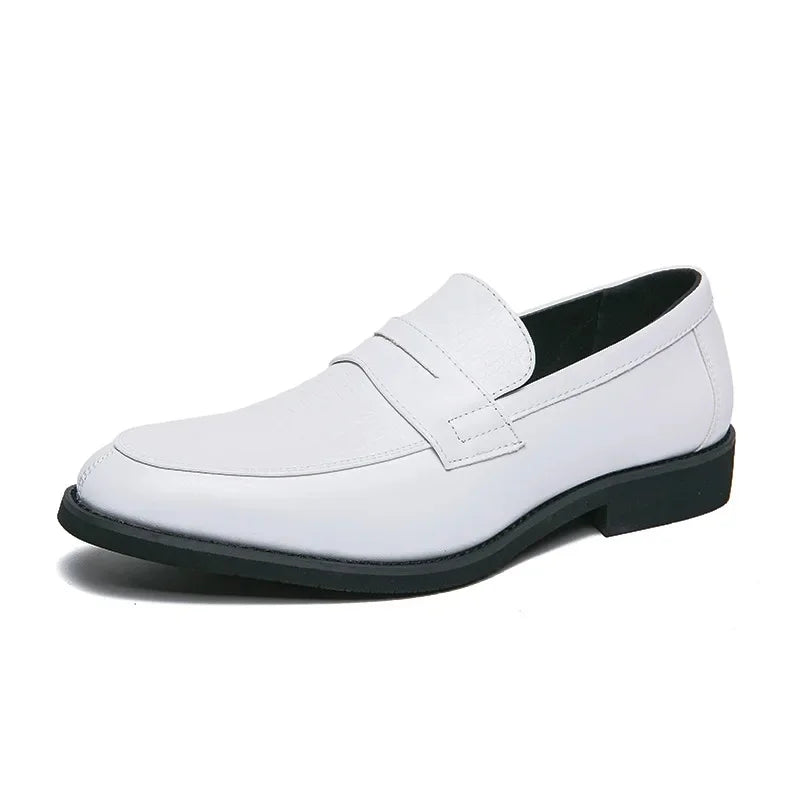 Mocassin bleu marine et blanc