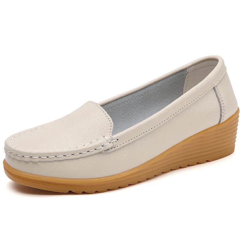Mocassin compensé femme