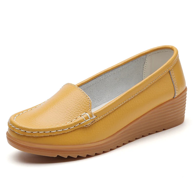 Mocassin compensé femme