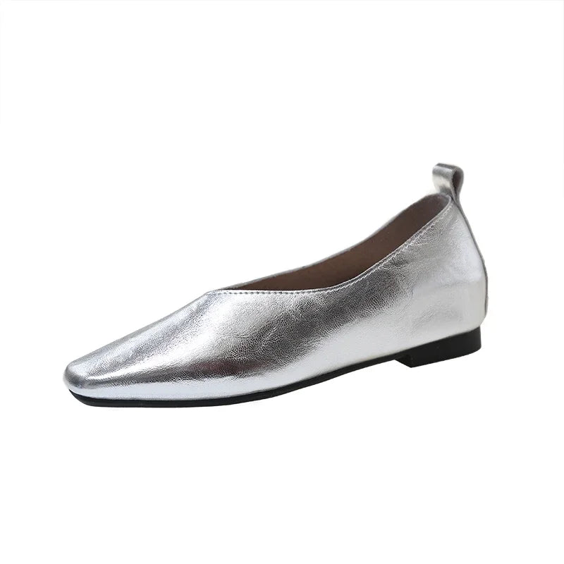 Mocassin femme doré
