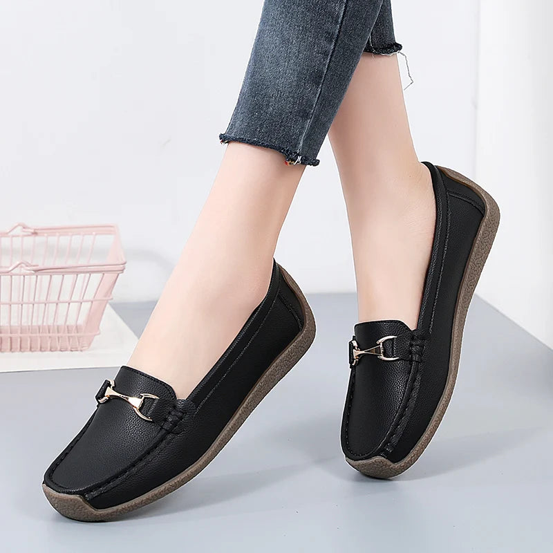 Mocassin beige femme