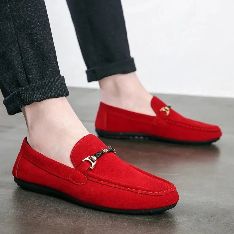 Mocassin rouge homme