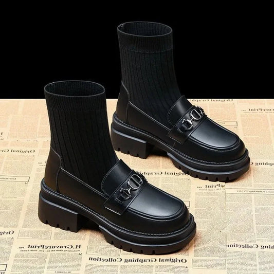 Bottine mocassin femme