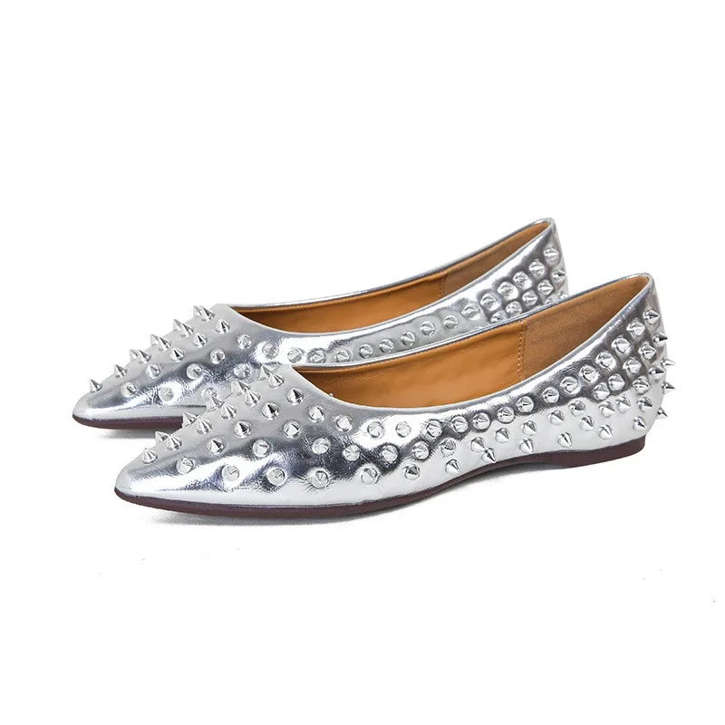 Mocassin argenté femme