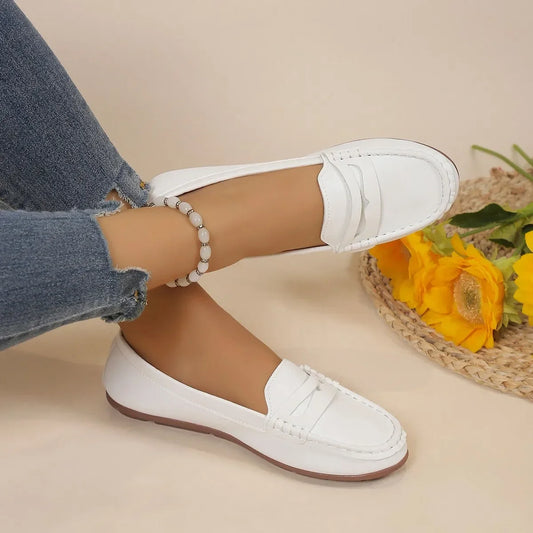 Mocassin blanche femme