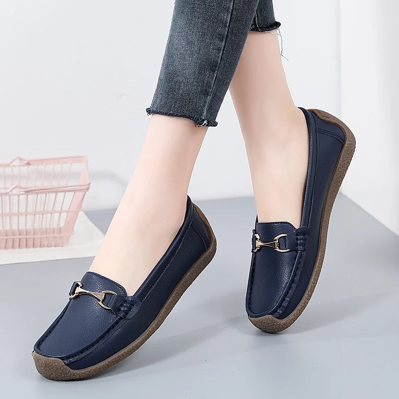 Mocassin beige femme