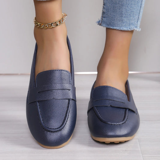 Mocassin bleu marine femme
