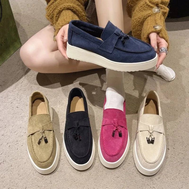 Mocassin daim femme