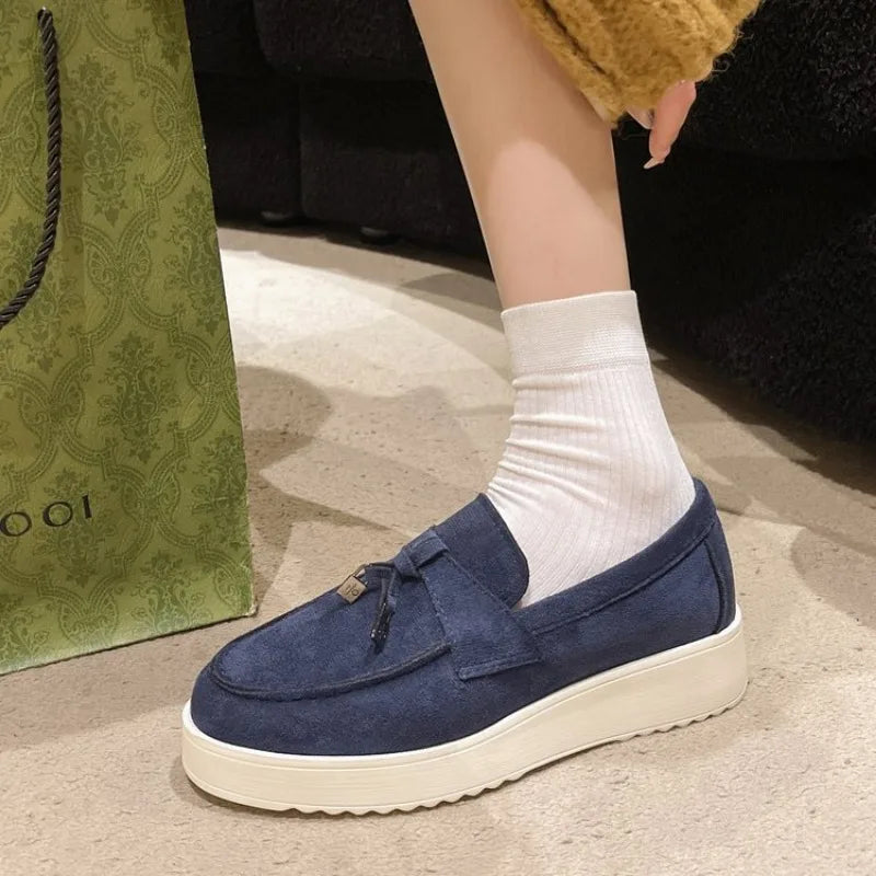 Mocassin daim femme