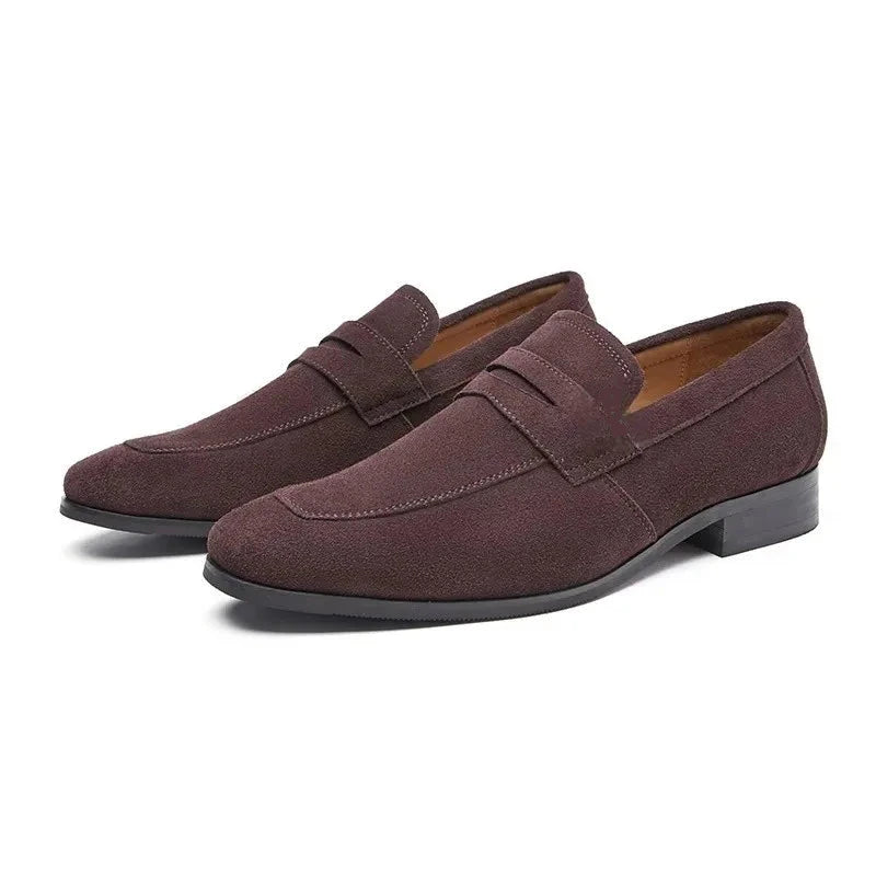 Mocassin daim homme marron