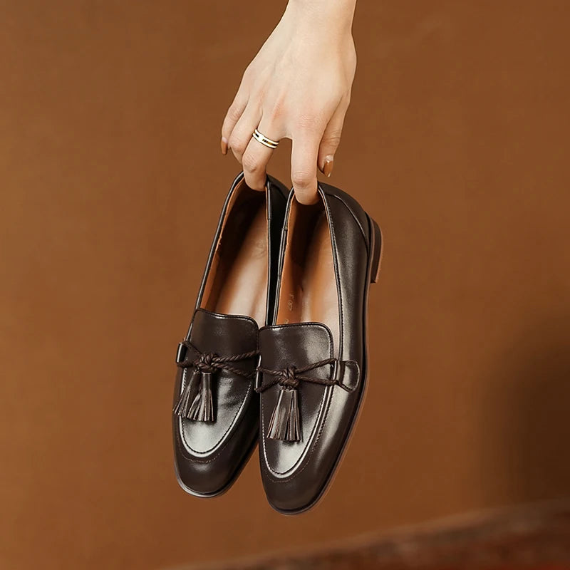 Mocassin femme cuir marron
