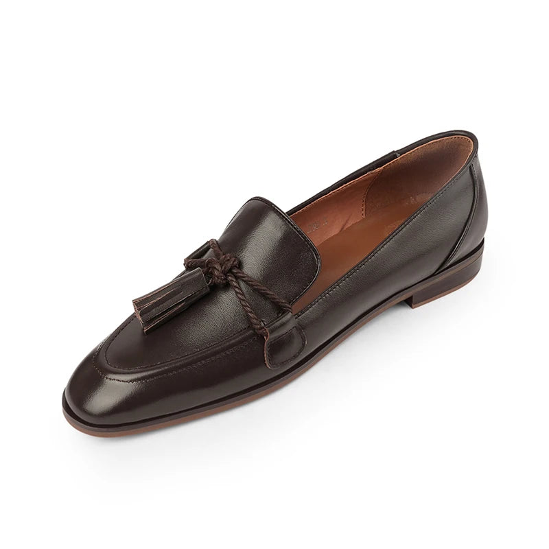 Mocassin femme cuir marron