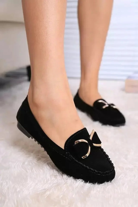 Mocassin femme daim noir