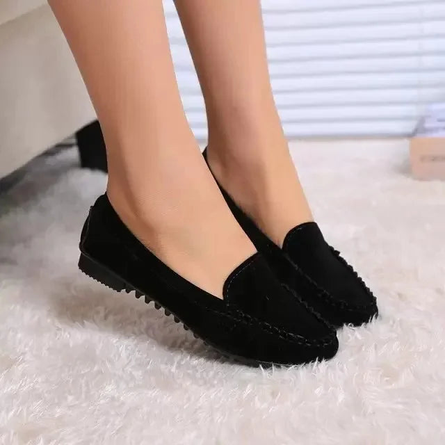 Mocassin femme daim noir