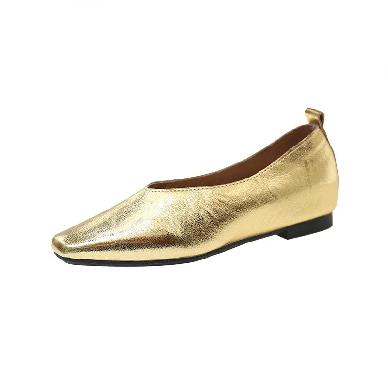 Mocassin femme doré