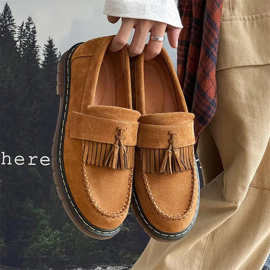 Mocassin frange femme