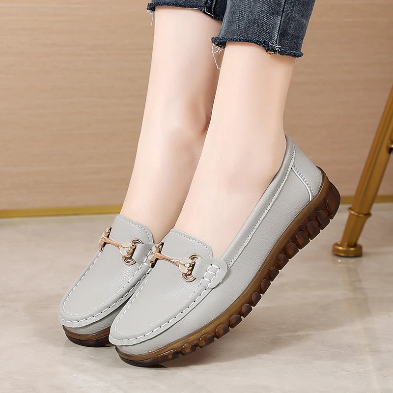 Mocassin blanc femme