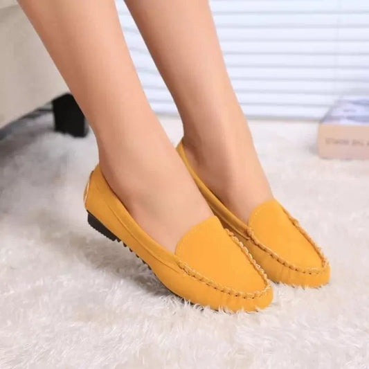 Mocassin jaune femme