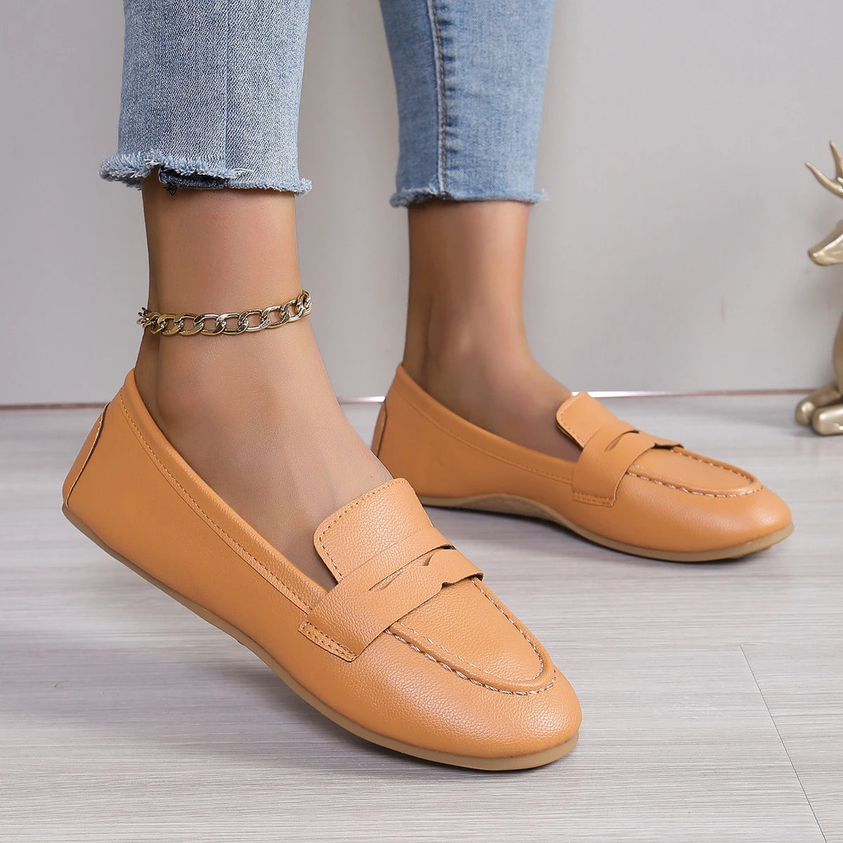 Mocassin bleu marine femme
