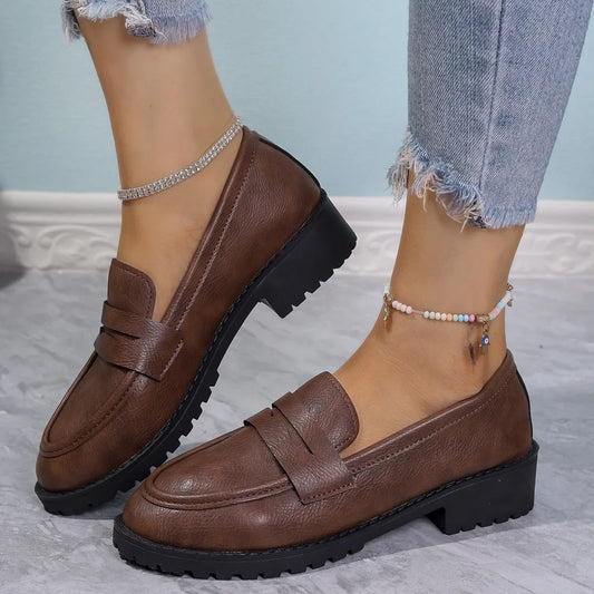 Mocassin marron foncé femme