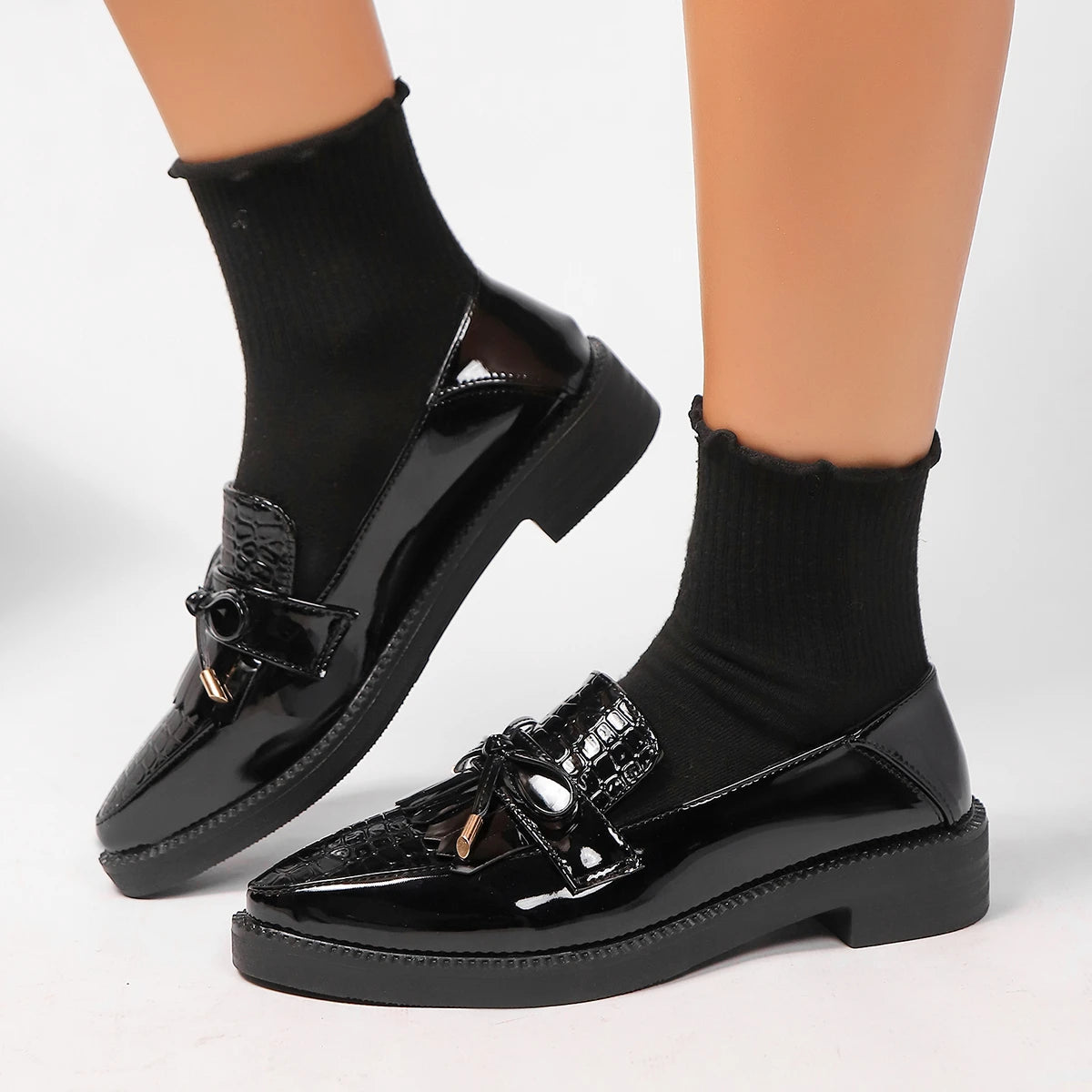 Mocassin brillant femme