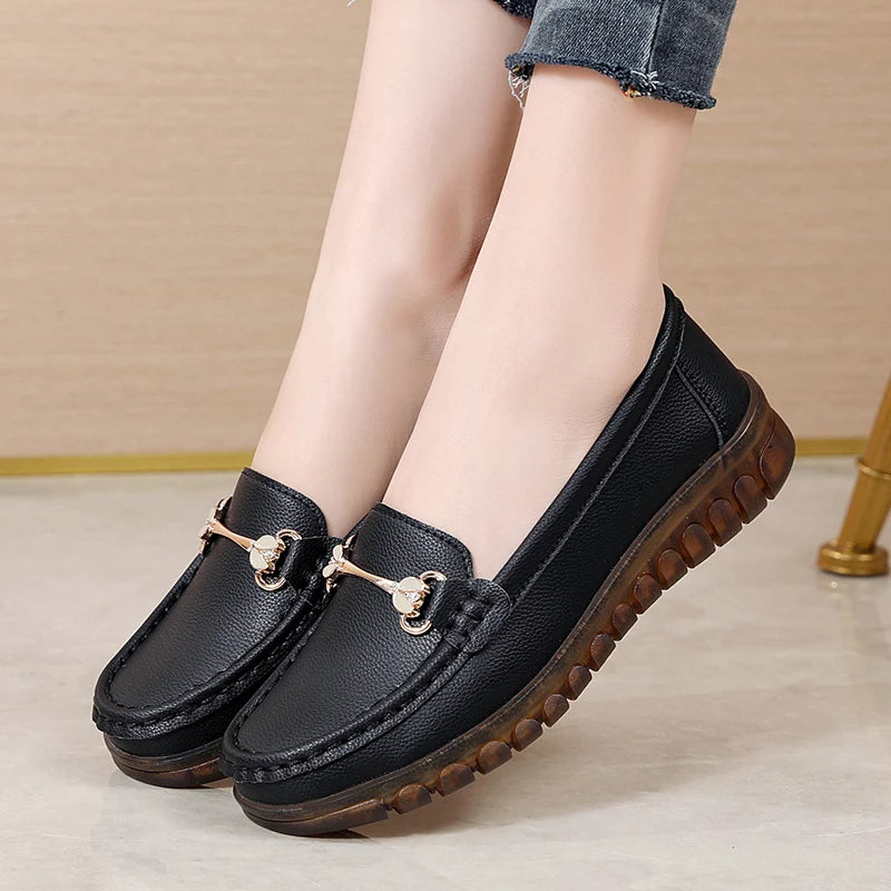 Mocassin blanc femme