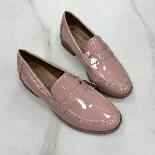 Mocassin rose poudré femme