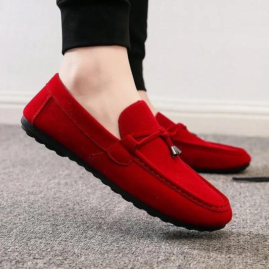 Mocassin rouge homme