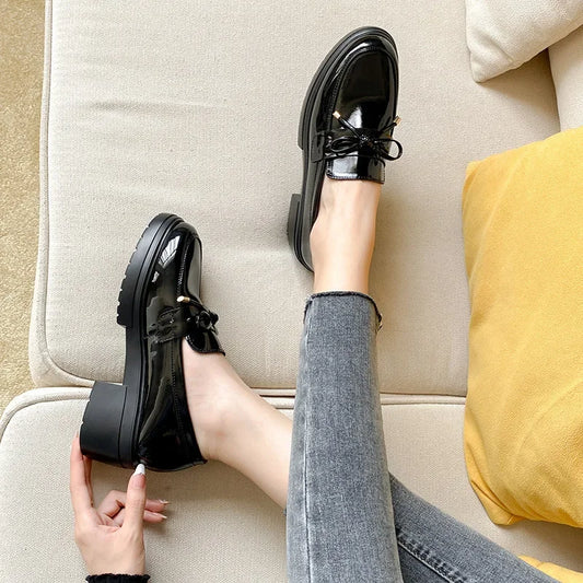 Mocassin talon carré